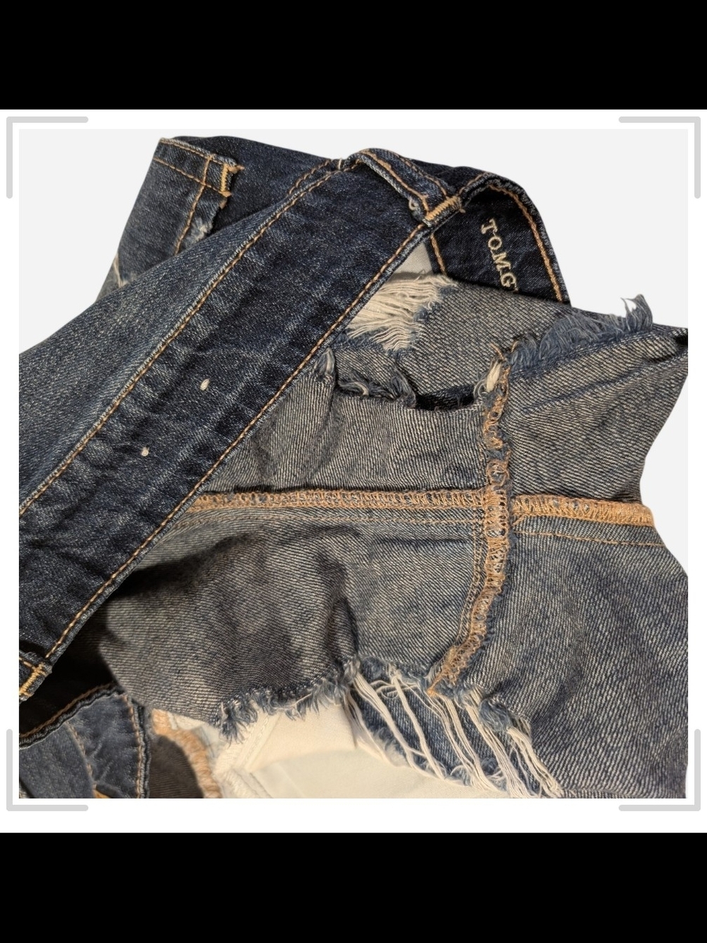 Pre-owned Denim Ripped Frayed Hem Women’s Shorts - Blue - Picture 6 of 15